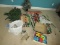 Lot Misc Christmas Decorations, Menorahs, Candles, Gift Wraps etc.