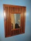 Groovy Retro Knotty Pine Two Tone Stain Finish Framed Wall D‚cor Slat Mirror- 32