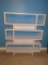 Marvelous Mid Century Modern Etagere White 3 Tier Open Back Bookcase Geometric Design