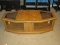Transitional Modern Contemporary Simulated Oak Grain Coffee Table Irregular Hexagonal Shape