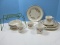 22pcs Corning Ware Corelle Durable Table Ware Abundance Pattern Fruits, Blue & Maroon Bands