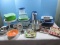Kitchenware Stainless Strainer Colander, Pot Holders, I Love My Pyrex Glass 2 Cups Measurer,2