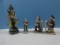 Lot Pair Occupied Japan Porcelain Figural Musicians Bookends Holding String Instruments 6 1/4