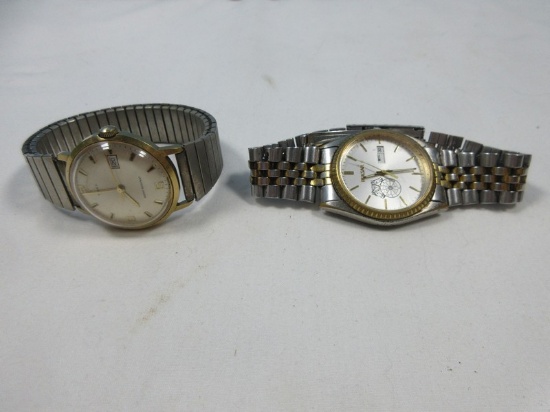 2 Men's Wrist Watch Pulsar w/Spanish Date/Date, Timex Water Resistant w/Date