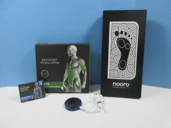 Lot Nooro Foot Massager I.O. in Original Box Appears NEW & Recovery Stimulator EMS Ultimate