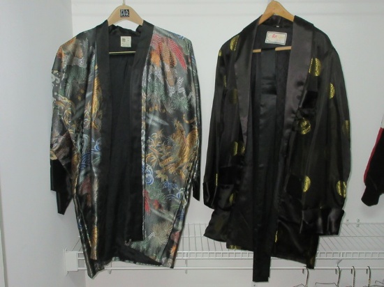 2 Distinguished Gentleman's Japanese Haori Garment Traditional Jackets/Smoking Jackets Rayon