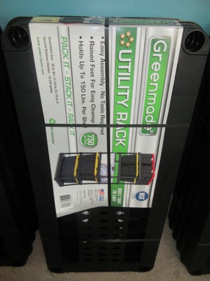 Green Made Utility Rack Shelf Unit Organizer Storage Shelving 750Lbs Total Built Tuff to Last