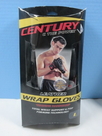 New Century C The Power Leather Wrap Gloves Training Hardware Size L- NIP
