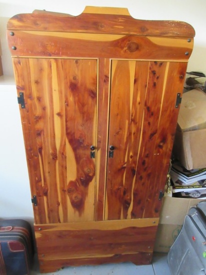 Depression Era Style Cedar Wardrobe Double Doors- 66 1/2'H x 33" x 21"