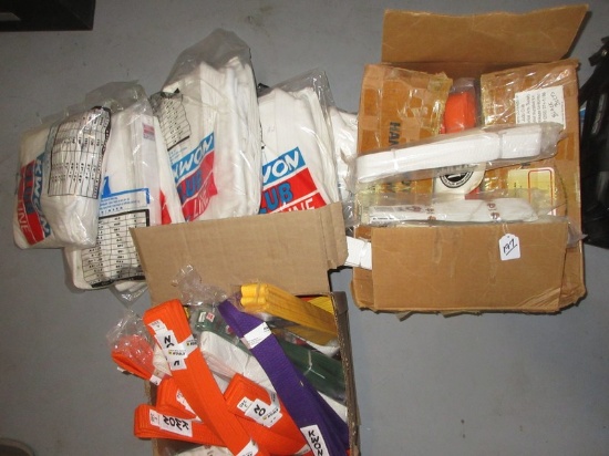 Lot Kwon Clubline Martial Arts Uniforms & Various Color Belts