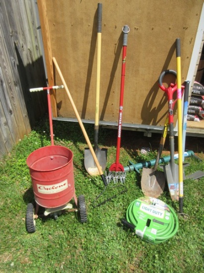 Yard Tools Garden Weasel, Root Slayer, Hard Rake, Shovels, Hose, Cultivator, 5Lb Pick Mattock etc