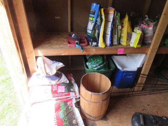Lot Scotts Top Soil Premium 0.76cu Bags, Barrel, Backyard Citronella Candles, Fertilizers etc.