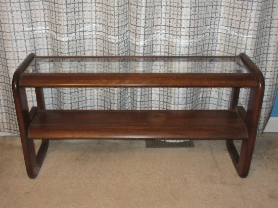 Exceptional Lou Hodges Style Mid Century Modern Cantilevered Console Table w/Lower Shelf &