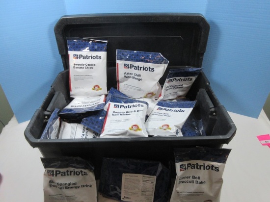 4 Patriots 3-Month Survival Food Kit Design to Last 25yrs in Storage Tote-Retail $687.00