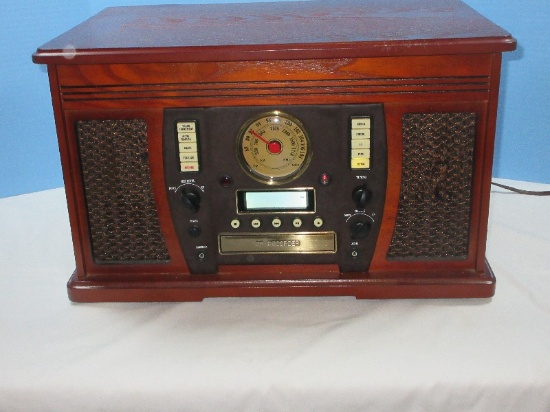 Innovative Technology Yesteryear Victoria 7-In-1 Turn Table, CD Player + Recorder Wireless Blue-