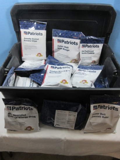 4 Patriots 3-Month Survival Food Kit Design to Last 25yrs in Storage Tote-Retail $687.00