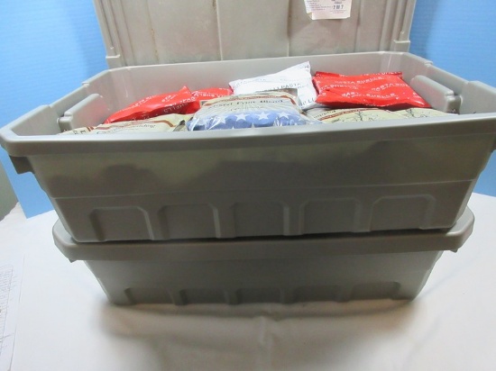 Food 4 Patriots 2 Totes 3 Month Food Supply Each Label Reads 450 Servings-Shelf Life 25yrs.