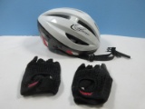 Vigor Bicycle Helmet Size M/L w/Pair of Avenir Gloves Size L
