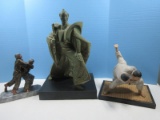 Lot Simulated Bronze Trophy Depicting A Judo Throw Polyresin 10
