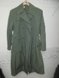 Military Men's Raincoat Army Green 274 Cotton & Nylon Quarpel Size 38R