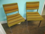 Pair Vintage Steelcase Furniture Mid Century Modern Era Simple Design Clean Lines & Color