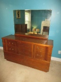 Collector's Johnson Carper Furniture Fashion Trend Collection Walnut Veneer Triple Dresser w/