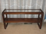 Exceptional Lou Hodges Style Mid Century Modern Cantilevered Console Table w/Lower Shelf &