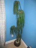 Vintage PG Products Mfg. Co. Chinoiserie Polyresin Cache Pot w/Faux Ponytail Palm Relief
