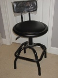 Winplus North America Inc. Industrial Black Swivel Ultra Cushioned Shop Stool w/Deluxe Back