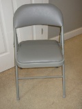 Cosco Gray Metal Folding Chair w/Vinyl Upholstery Padded Seat/Back-Like New