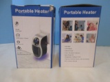 2 Portable Heater Units PTC Ceramic Element Timer Function LED Display-Auto Power Off