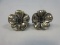 Pair Sterling Silver Jewel Art Flower Turn Back Earrings Reminiscent of Art Nouveau Design