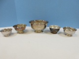 Collection 5 Silverplated Paul Revere Style Footed Bowls WM Rogers Repro 9