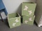 Set of 3 Wooden Sage Green Square-Shape Multi-Purpose Utility Boxes Adorned w/Flittering