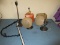 Lighting Lot Pair Ballard Designs Arm Wall Scones w/Glass Shades Metal Modern Lamp Geometric