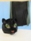 Plush Black Panther Cat Head Mask Oversized w/Green Eyes