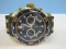 Invicta Chronograph Pro Diver Scuba Men's Watch Stainless Blue/Gold Tone Bezel Quartz Black/