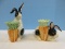 Fitz & Floyd Kensington Rabbit Collection Pair Bunny Rabbits Figural Candlesticks w/Carrots