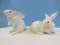 Fitz & Floyd Rabbits Collection Giftware Line Pink Nose Figural Rabbits 9 7/8