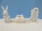 Set of 3 Fitz & Floyd Rabbits Collection Giftware Line 7 1/2