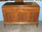 Refined Antique French Louis XV Style Flame Grain Mahogany Dresser 3 Dovetail Drawers w/