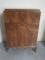 Magnificent Antique French Louis XV Style Flame Grain Mahogany Chest of Drawers Ormolu Pulls