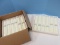 Set of 24 pcs. White Pillar Candles in Glass Cylinders Various Heights All Purpose Home,