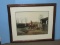 Traditional English  Hunt Scene Horseback Rider and Pack of Hounds Titled 