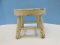 Farmhouse Milking Stool Short 4 Legs Distressed White Painted Finish (Approx. 9 1/4