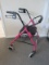 Lumex Dazzling Metallic Pink Rollator AKA Rolling Walker w/ Padded Seat, Foldable, Wire