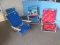 4-Eagles Beachware Folding Beach Chairs Aluminum Frame Wood Armrest & Carry Strap,2 Blue