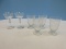 Set of 6 Rock Sharpe Depression Cut Crystal Mosque Rose Pattern Stem 2009 Cut Floral & Dot