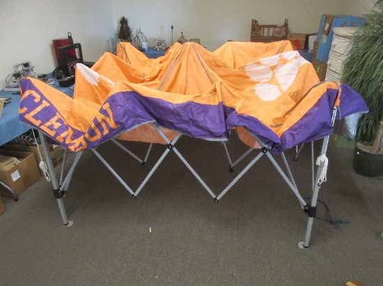 Clemson University Portable Canopy Pop-Up Tent Folds for Easy Storage, Orange/Purple