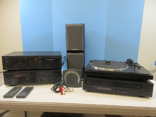 Stereo System 4 Components Yamaha Natural Sound Stereo Turntable TT400U,CD Player CDC-615